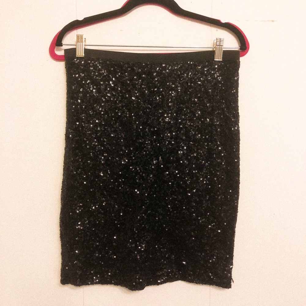 Black Sequin Skirt
